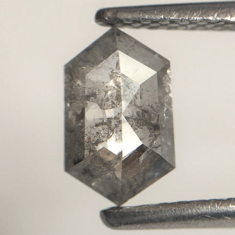 0.69 Ct Natural loose diamond Hexagon Shape Salt and Pepper, 7.73 mm x 4.83 mm x 2.11 mm Hexagonal shape natural diamond, SJ76-106