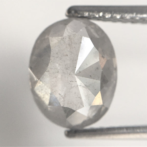 2.10 Ct Natural loose diamond Oval Shape Gray color, 8.70 mm x 6.98 mm x 3.70 mm Full Rose-Cut Oval shape natural diamond, SJ76-117