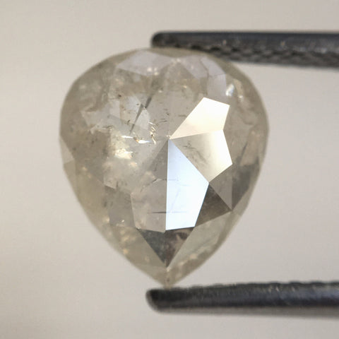 1.96 Ct Pear Shape natural loose diamond, 9.29 mm x 8.13 mm x 3.12 mm Fancy color Rose-cut pear shape natural diamond SJ76-131
