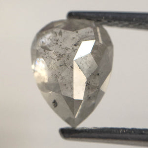 1.69 Ct Pear Shape natural loose diamond, salt and pepper diamond, 8.17 x 6.23 x 3.77 mm Full Rose-cut pear shape natural diamond SJ76-134