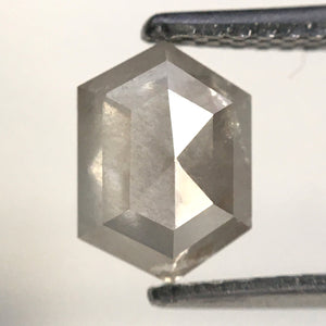 1.28 Ct Natural loose diamond Hexagon Shape Salt and Pepper, 7.69 mm x 5.57 mm x 3.04 mm Hexagonal shape natural diamond, SJ76-142