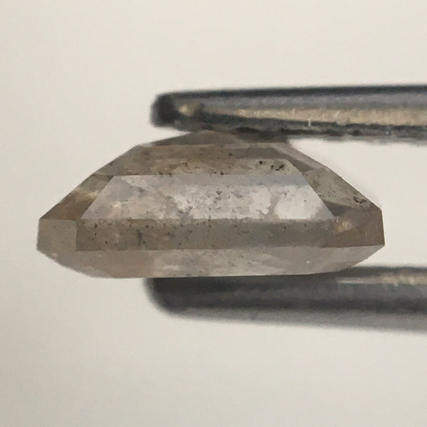 0.83 Ct Emerald Shape Salt and Pepper Natural Diamond, 6.08 x 5.18 x 2.45 mm Brown Gray Natural Loose Diamond, Emerald Cut Diamond, SJ76-163