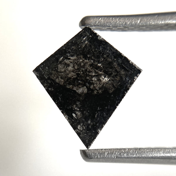 0.81 Ct Kite shape Natural Loose Diamond Black Salt and Pepper, 8.70 mm x7.78 mm x 1.91 mm Fancy Black Kite Shape Loose Diamond SJ89-20