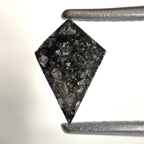 0.70 Ct Kite shape Natural Loose Diamond Black Salt and Pepper, 9.44 mm x 6.49 mm x 1.68 mm Fancy Black Kite Shape Loose Diamond SJ89-21