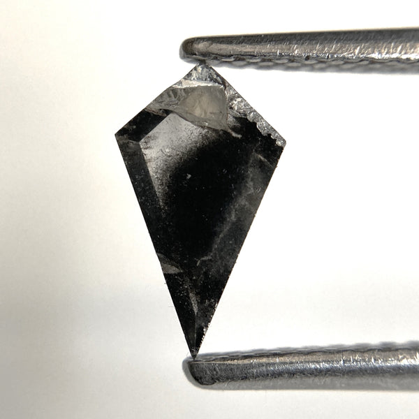 0.55 Ct Kite Shape Natural Loose Diamond Black Salt and Pepper, 8.75 mm x 4.97 mm x 1.81 mm Fancy Black Kite Shape Loose Diamond SJ89-29