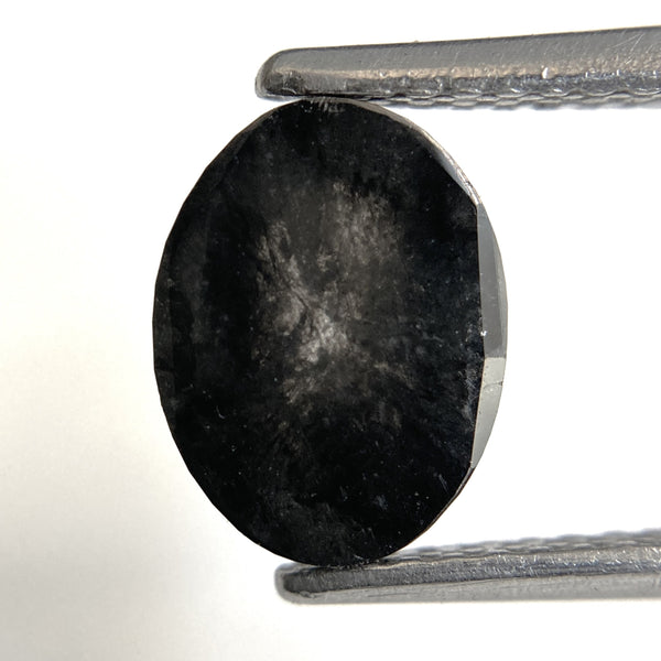 1.67 Ct Oval shape Natural Loose Diamond Black Salt and Pepper, 8.66 mm x 6.63 mm x 2.93 mm Fancy Black Oval Shape Loose Diamond SJ89-30