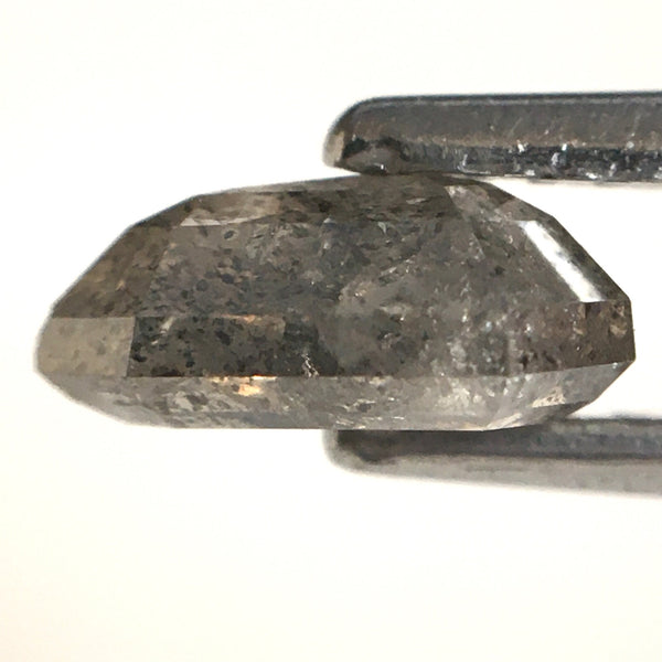 0.94 Ct Natural Loose Diamond Shield Shape Salt and Pepper, 7.06 mm x 5.49 mm x 2.95 mm Flat-Base Geometry Shape Natural Diamond SJ76-185