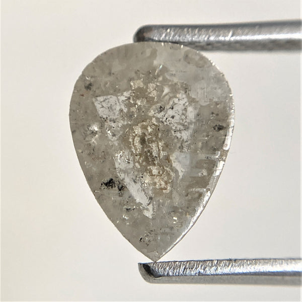 1.47 Ct Pear Shape natural loose diamond, salt and pepper diamond, 9.60 mm X 7.29 mm X 2.48 mm pear shape natural diamond SJ91-01