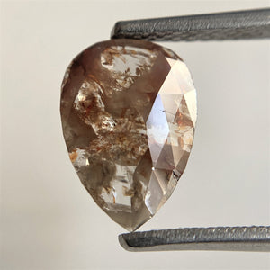 0.85 Ct Pear Shape natural loose diamond, salt and pepper diamond, 9.87 mm X 7.01 mm X 1.27 mm pear shape natural diamond SJ91-02