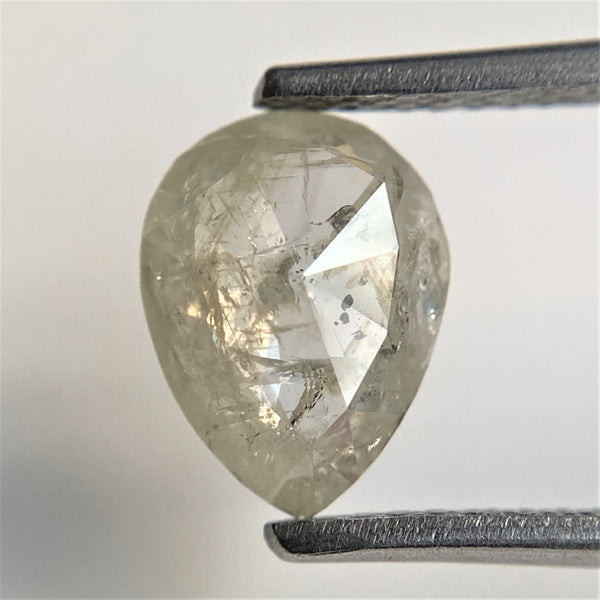1.23 Ct Fancy Grey 9.12 mm x 6.96 mm x 2.31 mm Pear Cut Loose Natural Diamond, Grey Rose Cut Pear Natural Loose Diamond SJ91/11