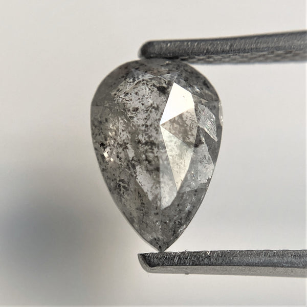 1.51 Ct Fancy Grey 9.05 mm x 6.20 mm x 3.38 mm Pear Cut Loose Natural Diamond, Grey Rose Cut Pear Natural Loose Diamond SJ91/13