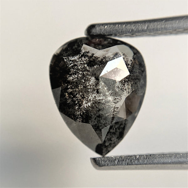 1.42 Ct Fancy Grey 8.41 mm x 6.84 mm x 2.99 mm Pear Cut Loose Natural Diamond, Grey Rose Cut Pear Natural Loose Diamond SJ91/14
