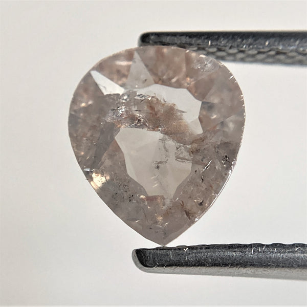 0.79 Ct Natural Diamond Pear Shape Salt and Pepper, 7.95 mm x 7.01 mm x 1.90 mm Fancy Grey Rose Cut Natural Loose Diamond SJ91/18