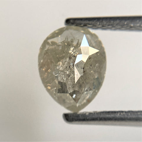 1.17 Ct Natural Fancy Gray Color Rose Cut Natural Loose Diamond, 7.30 mm x 5.71 mm x 3.21 mm Pear Cut Natural Loose Diamond SJ91/26