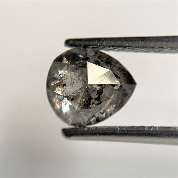 1.47 Ct Fancy Grey Color 7.13 mm x 6.15 mm x 3.97 mm Pear Cut Loose Natural Diamond, Grey Rose Cut Pear Natural Loose Diamond SJ91/27