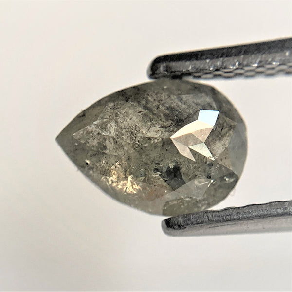 0.78 Ct Fancy Grey Color 7.26 mm x 5.30 mm x 2.59 mm Pear Cut Loose Natural Diamond, Grey Rose Cut Pear Natural Loose Diamond SJ91/28