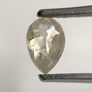0.60 Ct Natural Loose Diamond Fancy Grey Black Rose Cut Diamond, 6.71 mm x 4.61 mm x 2.20 mm Grey Rose Cut Pear Diamond SJ91/32
