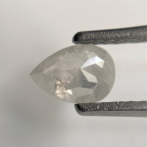 0.63 Ct Natural Loose Diamond Fancy Grey Black Rose Cut Diamond, 6.51 mm x 4.62 mm x 2.64 mm Grey Rose Cut Pear Diamond SJ91/33