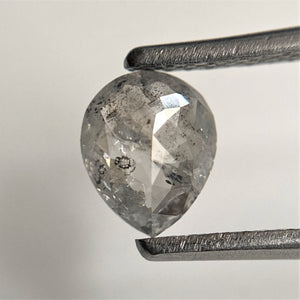 0.63 Ct Natural Loose Diamond Fancy Grey Black Rose Cut Diamond, 6.49 mm x 5.32 mm x 2.19 mm Grey Rose Cut Pear Diamond SJ91/34