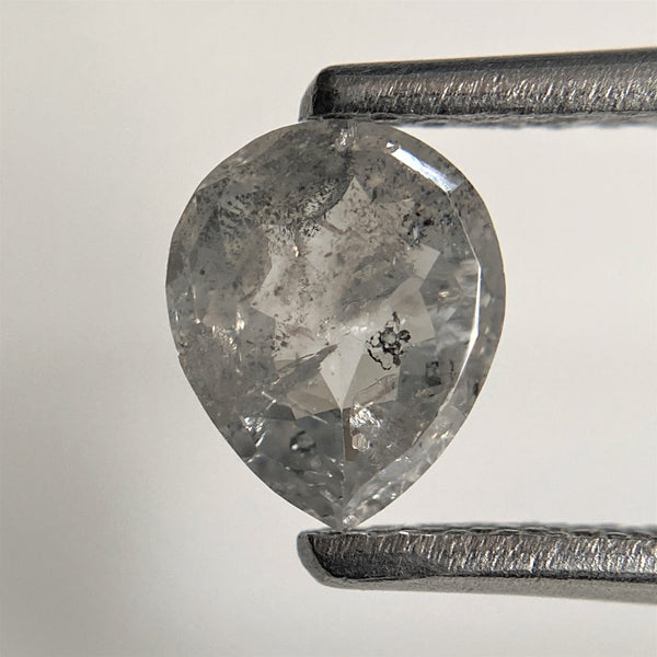 0.63 Ct Natural Loose Diamond Fancy Grey Black Rose Cut Diamond, 6.49 mm x 5.32 mm x 2.19 mm Grey Rose Cut Pear Diamond SJ91/34