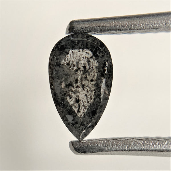 0.51 Ct Salt and Pepper Natural Pear Shape loose Diamond, 6.80 mm x 4.09 mm x 2.25 mm Rose Cut Diamond best for engagement SJ91/37