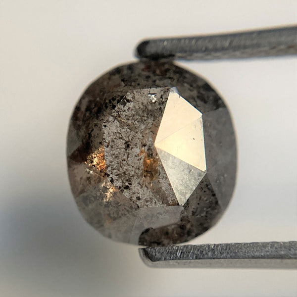 1.85 Ct Oval Cut Fancy Gray Color Natural Loose Diamond, 8.51 mm x 7.73 mm x 3.35 mm Grey Oval Shape Rose Cut Natural Loose Diamond SJ91/42