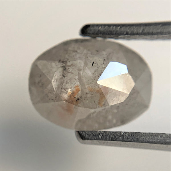 1.07 Ct Oval Cut Fancy Gray Color Natural Loose Diamond, 8.47 mm x 6.38 mm x 2.39 mm Grey Oval Shape Rose Cut Natural Loose Diamond SJ91/43