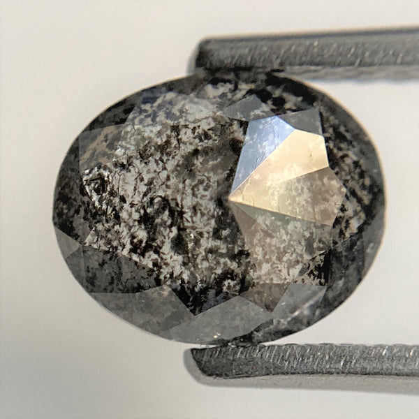 1.34 Ct Oval Shape Dark Gray Natural Loose Diamond, 7.68 mm x 6.34 mm x 2.94 mm Grey Oval Shape Rose Cut Natural Loose Diamond SJ91/49
