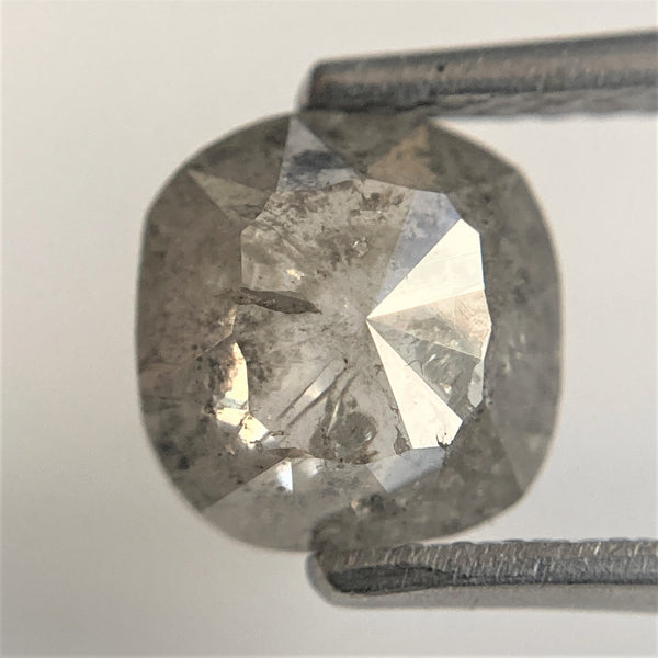 1.37 Ct Gray Color Cushion shape Natural loose diamond, 7.10 mm x 6.94 mm x 2.95 mm Cushion rose cut diamond, 100% conflict free SJ91/65