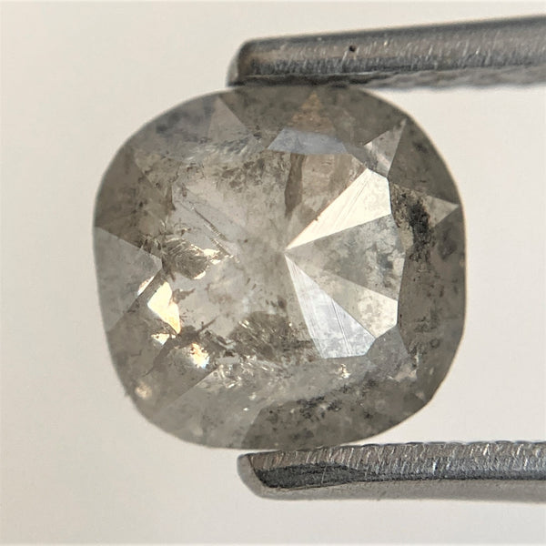 1.37 Ct Gray Color Cushion shape Natural loose diamond, 7.10 mm x 6.94 mm x 2.95 mm Cushion rose cut diamond, 100% conflict free SJ91/65