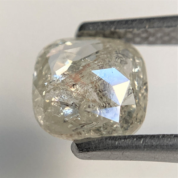 0.89 Ct Natural Cushion Shape Gray Color Loose Diamond, 6.09 mm x 6.01 mm x 2.43 mm Natural Cushion Shape Diamond perfect for Ring SJ91/75