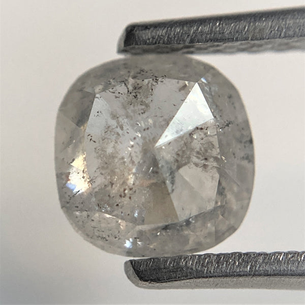 0.90 Ct Salt and Pepper Rose Cut Cushion Shape Natural Loose Diamond, 6.14 mm x 6.01 mm x 2.87 mm Natural Diamond for Jewelry SJ91/76