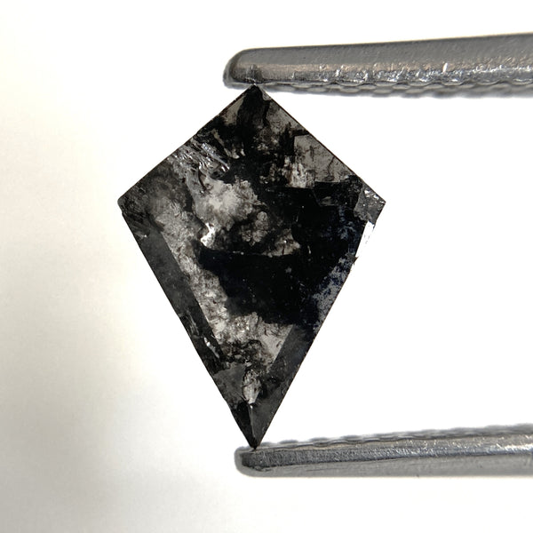 0.47 Ct Kite shape Natural Loose Diamond Black Salt and Pepper,8.90 mm x 6.56 mm x 1.21 mm, Fancy Black Kite Shape Loose Diamond SJ89-27