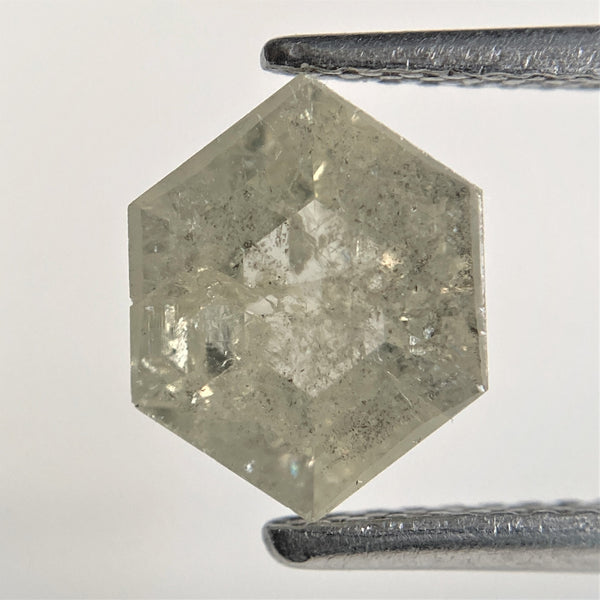 1.56 Ct Black Gray Hexagon Shape Natural Loose Diamond, 8.83 mm x 7.02 mm x 3.22 mm Black Gray Hexagon Cut loose diamond SJ91/81