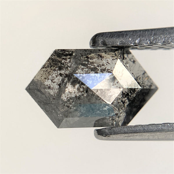 0.64 Ct Black Gray Hexagon Shape Natural Loose Diamond, 8.07 mm x 4.63 mm x 1.83 mm Black Gray Hexagon Cut loose diamond SJ91/83
