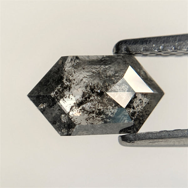 0.64 Ct Black Gray Hexagon Shape Natural Loose Diamond, 8.07 mm x 4.63 mm x 1.83 mm Black Gray Hexagon Cut loose diamond SJ91/83