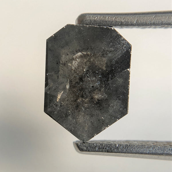 1.31 Ct Natural Loose Diamond Shield Shape Salt and Pepper, 8.44 mm x 6.07 mm x 2.66 mm Flat-Base Geometry Shape Natural Diamond SJ91/95