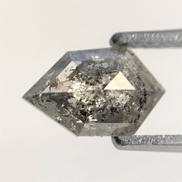 1.20 Ct Shield shape Natural Loose Diamond Black Salt and Pepper, 9.35 mm x 5.85 mm x 2.74 mm Fancy Black Shield Shape Loose Diamond SJ91-98