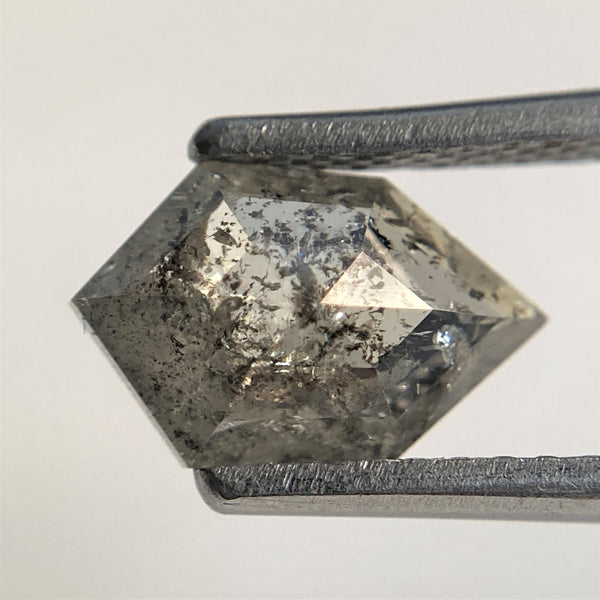 1.20 Ct Shield shape Natural Loose Diamond Black Salt and Pepper, 9.35 mm x 5.85 mm x 2.74 mm Fancy Black Shield Shape Loose Diamond SJ91-98