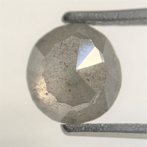 1.90 Ct Round Rose Cut Natural Diamond, 7.84 mm x 3.93 mm Fancy Grey Color Rose Cut Flat Base Natural Diamond SJ91/97