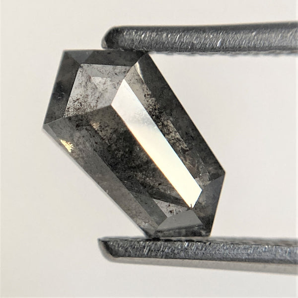 1.23 Ct Shield shape Natural Loose Diamond Black Salt and Pepper, 8.70 mm x 4.78 mm x 3.46 mm Fancy Black Shield Shape Loose Diamond SJ91-99