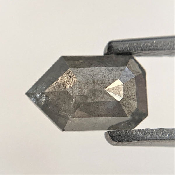 0.77 Ct Genuine Fancy Grey Black Color 7.22 mm x 4.48 mm x 2.55 mm Geometric shape Natural Loose Diamond, Pentagon shape diamond SJ91/100