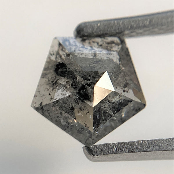0.80 Ct Shield shape Natural Loose Diamond Black Salt and Pepper,6.42 mm x 6.49 mm x 2.47 mm Fancy Black Shield Shape Loose Diamond SJ91-103