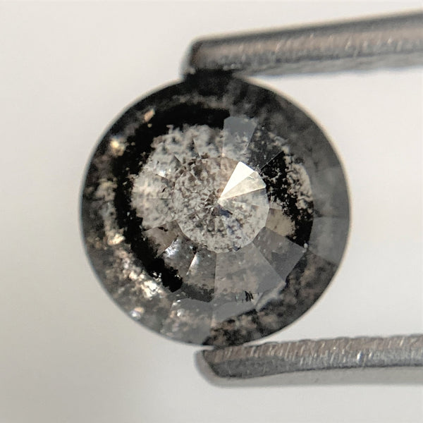 1.11 Ct Round Rose Cut Natural Diamond, 6.13 mm x3.59 mm Fancy Grey Color Rose Cut Flat Base Natural Diamond SJ91/108