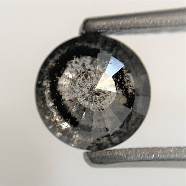 1.11 Ct Round Rose Cut Natural Diamond, 6.13 mm x3.59 mm Fancy Grey Color Rose Cut Flat Base Natural Diamond SJ91/108