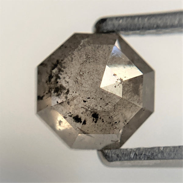 1.05 Ct Octagon Shape Salt and Pepper Natural Loose Diamond, 5.96 mm x 5.85 mm x 3.09 mm Natural Faceted Octagon Diamond for ring SJ91/113