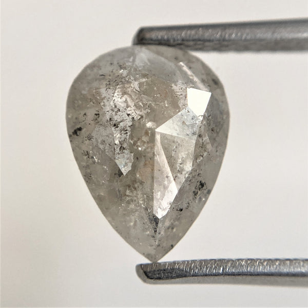 1.47 Ct Pear Shape natural loose diamond, salt and pepper diamond, 9.60 mm X 7.29 mm X 2.48 mm pear shape natural diamond SJ91-01