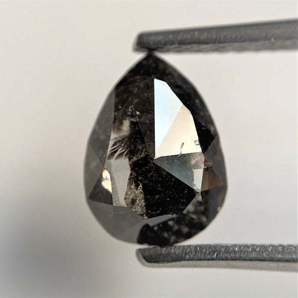 1.31 Ct Pear Cut Loose Natural Diamond Grey Color 9.07 mm x 6.60 mm x 2.75 mm, Grey Rose Cut Pear Natural Loose Diamond SJ91-08