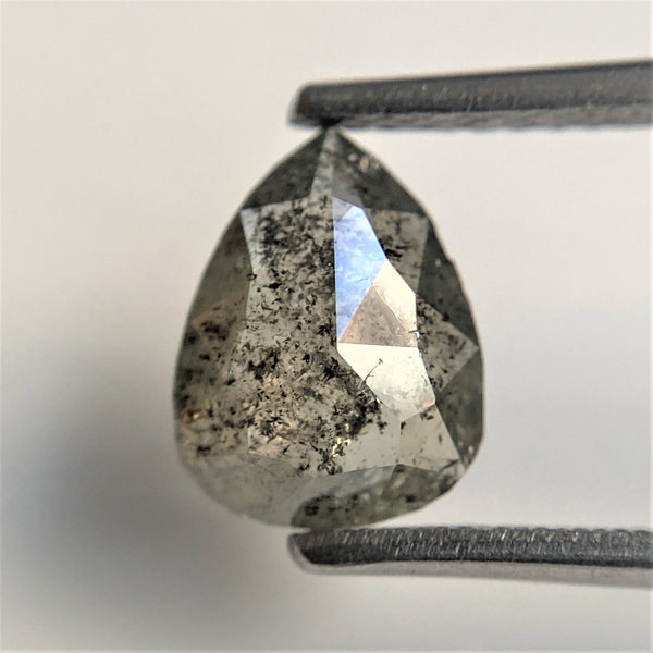 1.22 Ct Pear Cut Loose Natural Diamond Grey Color 8.68 mm x 6.65 mm x 2.52 mm, Grey Rose Cut Pear Natural Loose Diamond SJ91/10