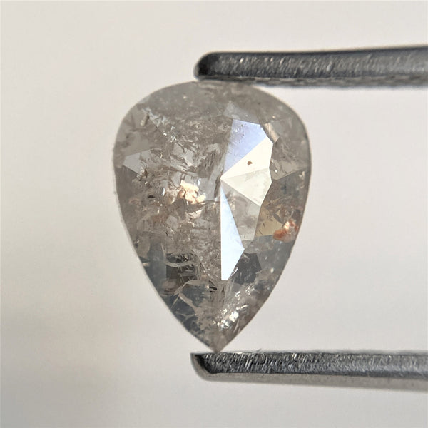 0.93 Ct Fancy Grey 8.67 mm x 6.37 mm x 2.19 mm Pear Cut Loose Natural Diamond, Grey Rose Cut Pear Natural Loose Diamond SJ91/12